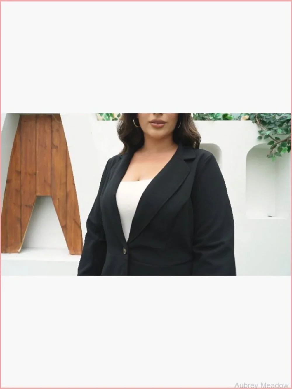 Plus Size Peplum Blazer Notched Lapel Work Suit Jacket Business Casual
