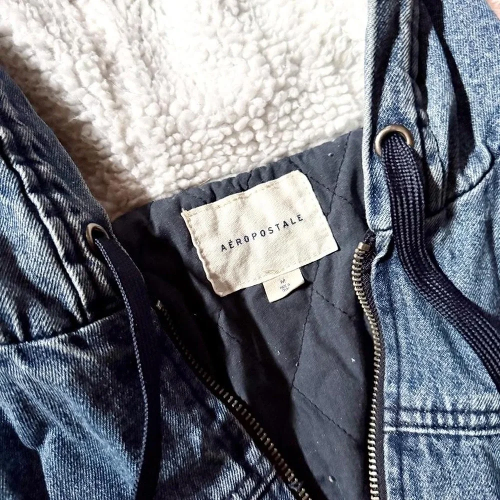 Denim Y2K Streetwear Urban Hiphop Statement Bomber Jacket Womens M City Grunge