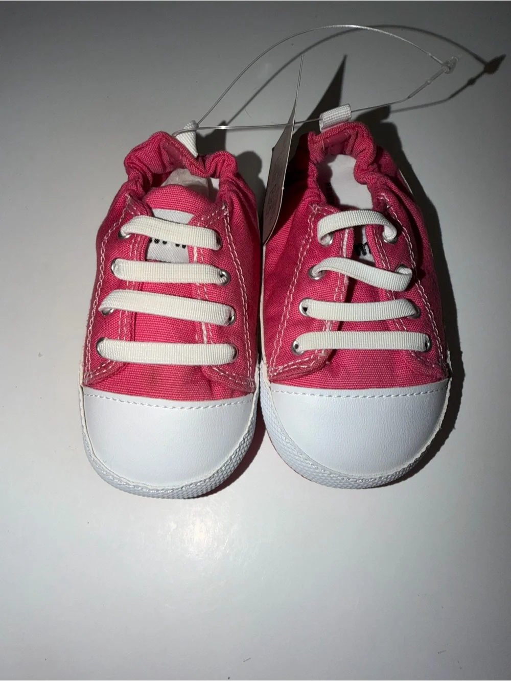 NWT Me-In-Mind Baby Girl Pink Canvas Crib Shoes | 12-18M Size 5-6