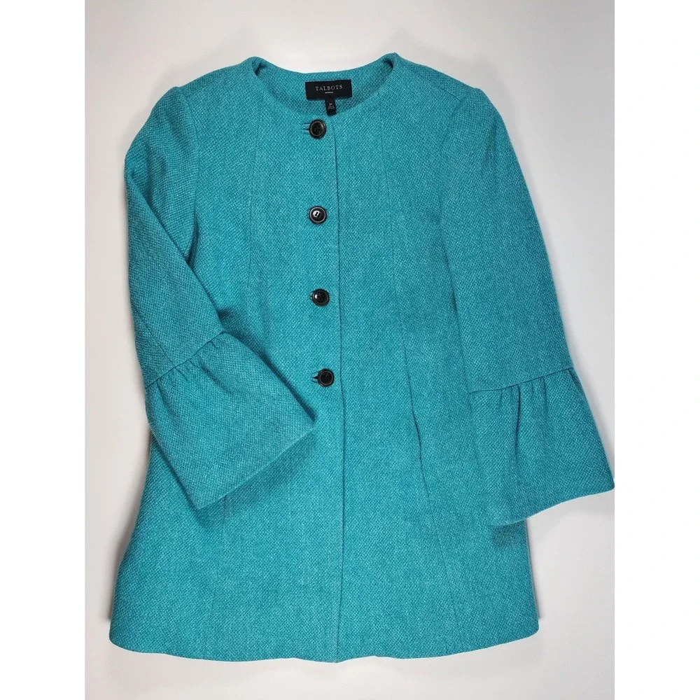 Talbots Petites Women's Wool Blend Jacket Size 2P Minimalist Career‎