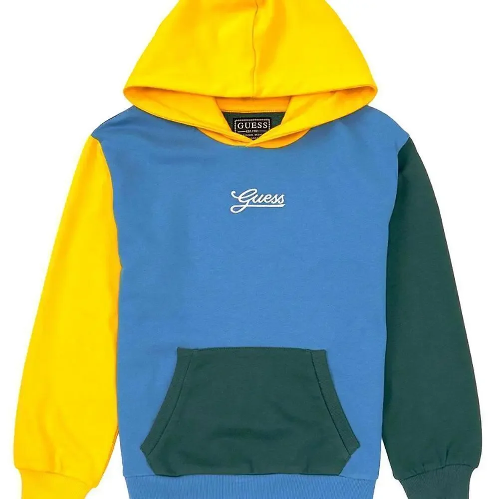 GUESS Big Boys Embroidered Logo ColorBlock Sweatshirt size 14 hoodies, pullover