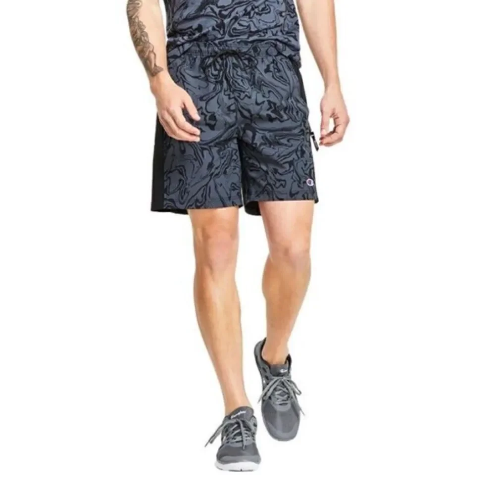 Champion Mens Gray Printed Nylon Casual Shorts NWT