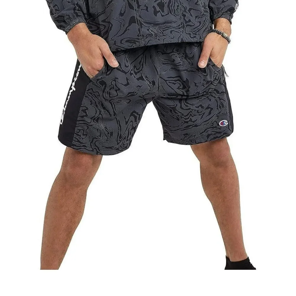 Champion Mens Gray Printed Nylon Casual Shorts NWT