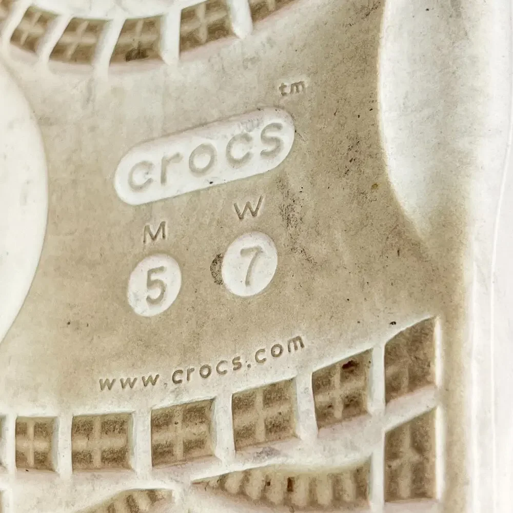 Crocs Classic Out of This World White Blue Two Straps Slide Sandals Women's Sz 7