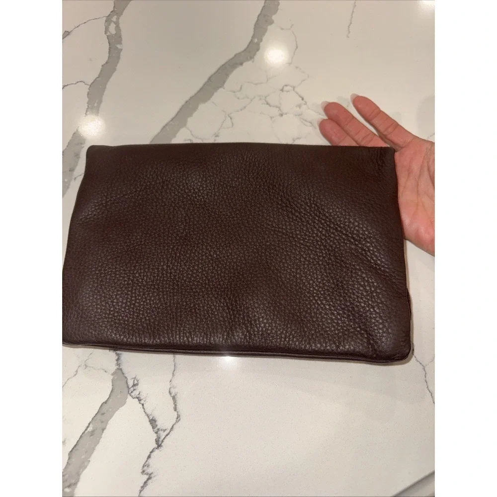 Vintage Armani exchange leather clutch In Brown Leather