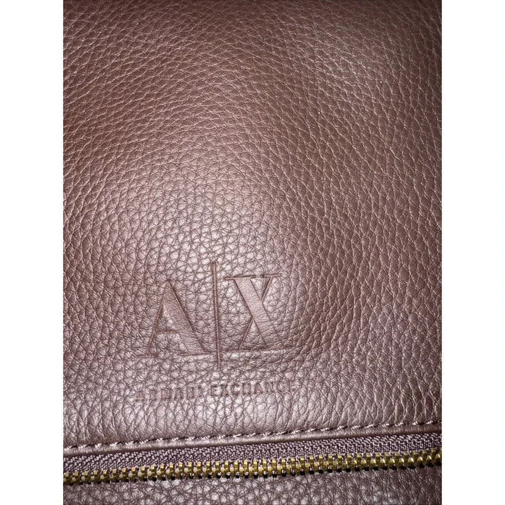 Vintage Armani exchange leather clutch In Brown Leather