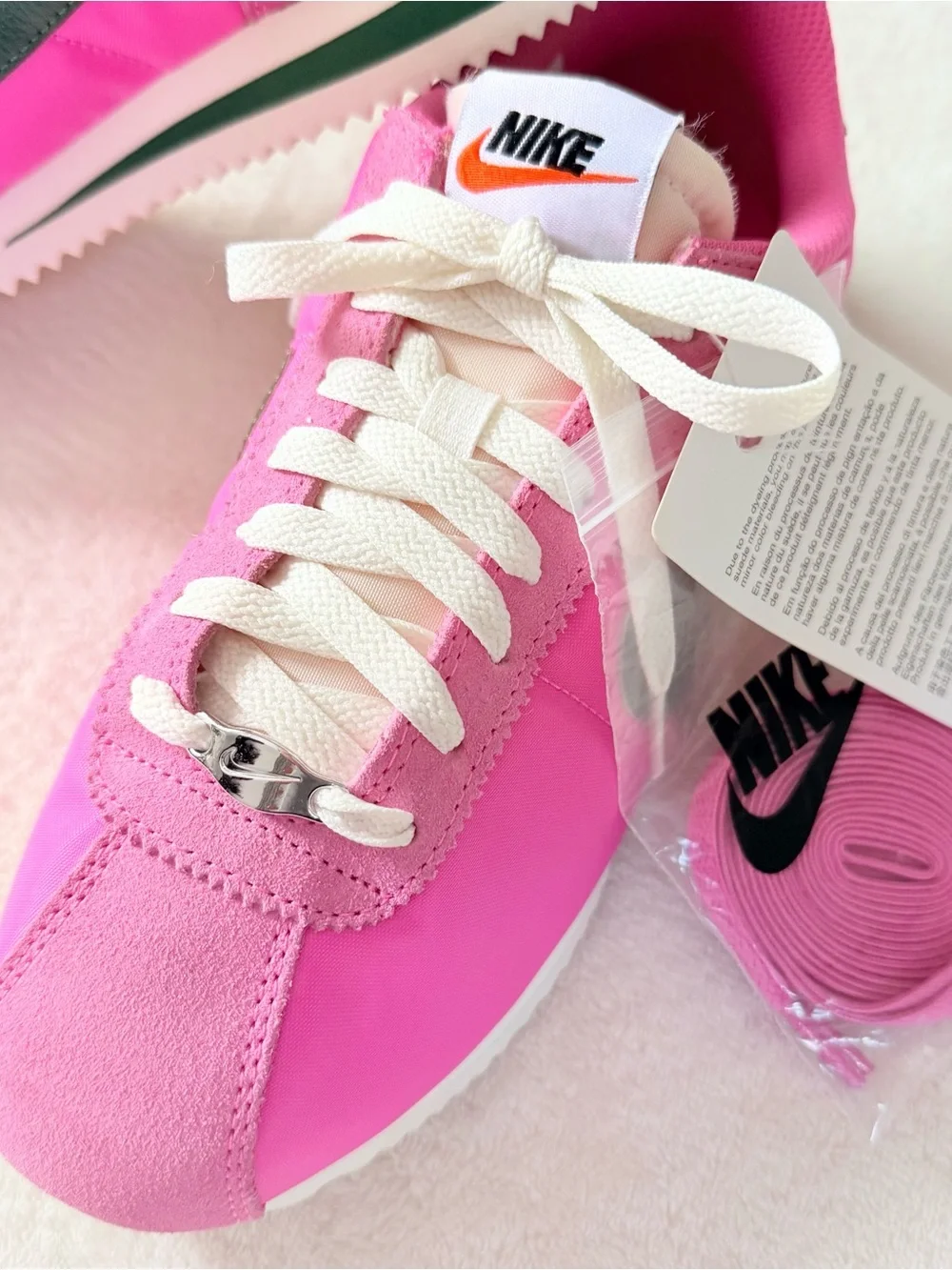 Nike Women's Cortez Pinksicle Fir Green Swoosh Accent Sneakers - Size 9 (NWOB)
