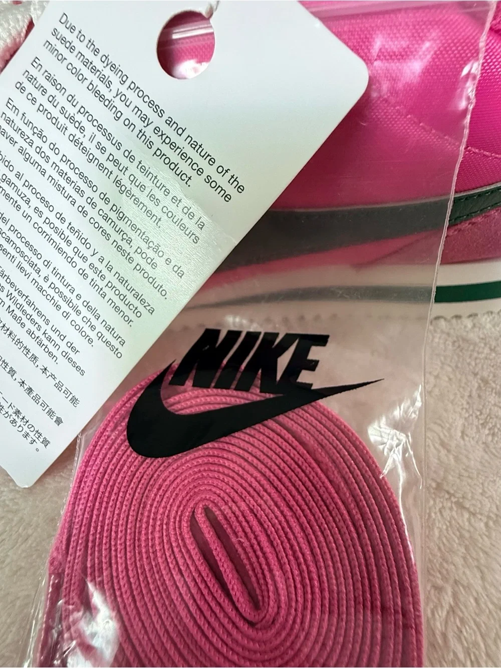 Nike Women's Cortez Pinksicle Fir Green Swoosh Accent Sneakers - Size 9 (NWOB)