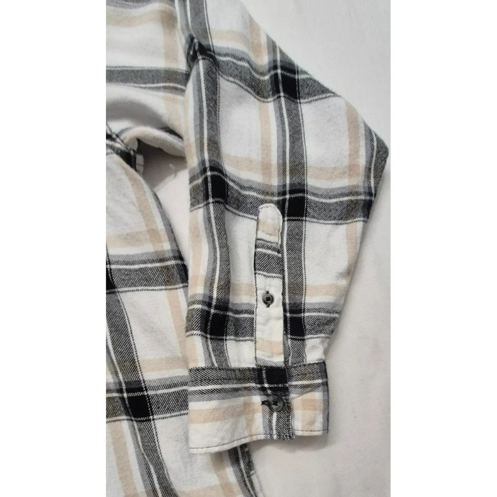 Magellan Willow Creek women's tan/black plaid flannel boyfriend fit shirt‎ 2XL