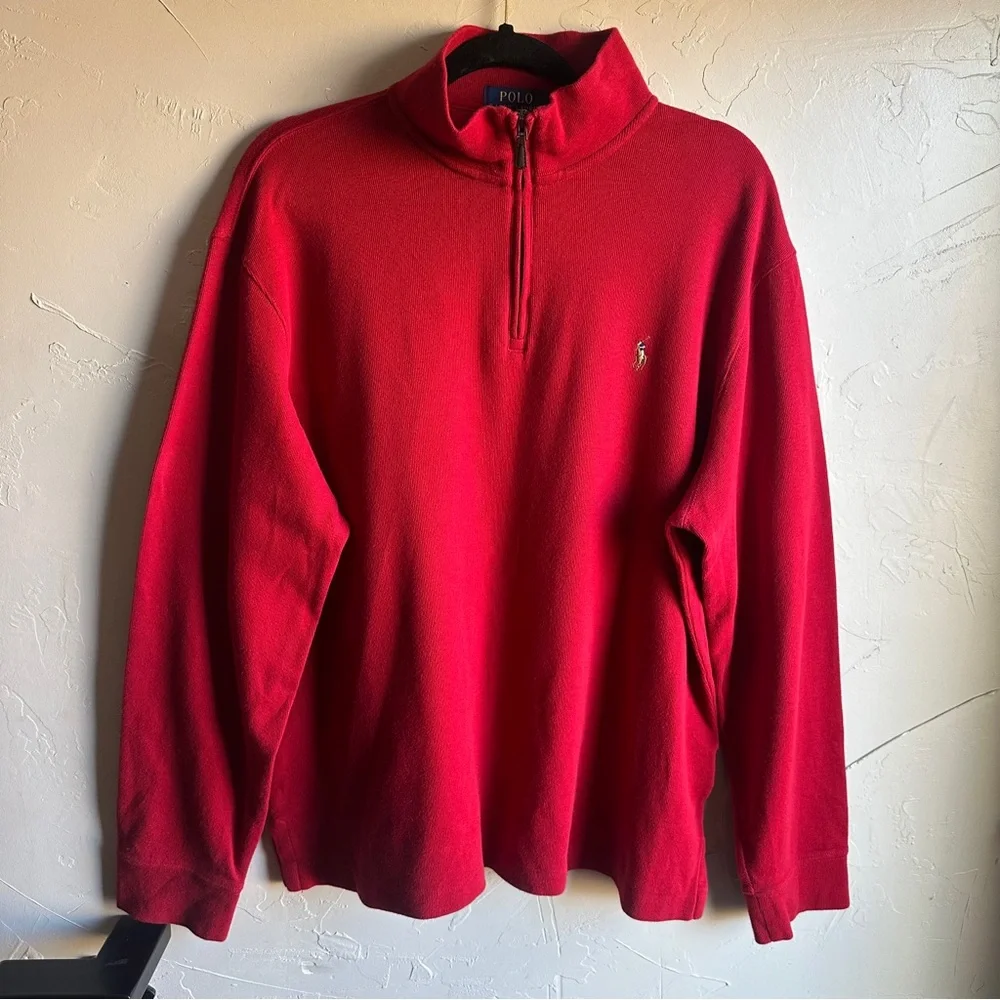 Ralph Lauren Polo Estate Rib Quarter Zip Pullover Prep Old Money Academia‎ Sz L