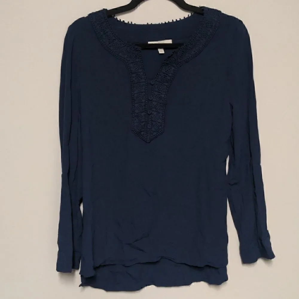 Pale Sky V Neck Blouse