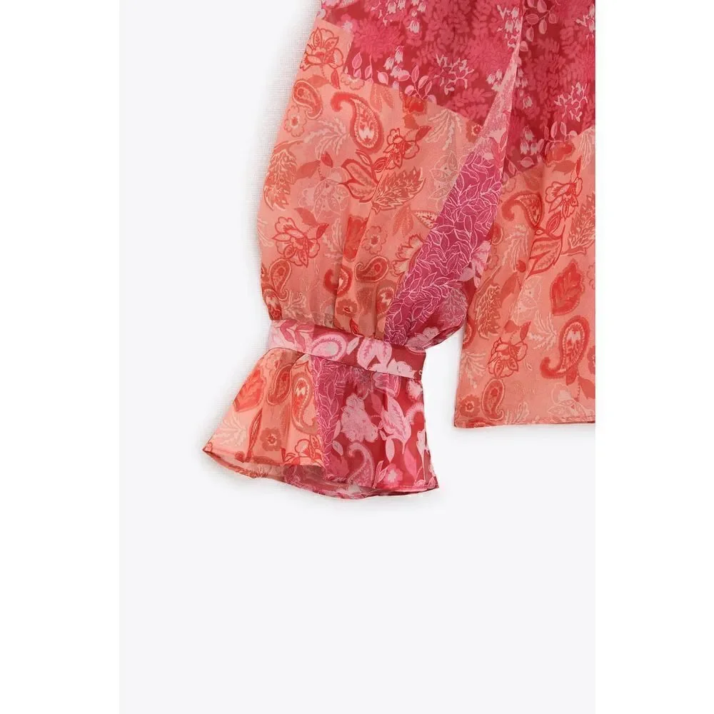 Zara patchwork printed