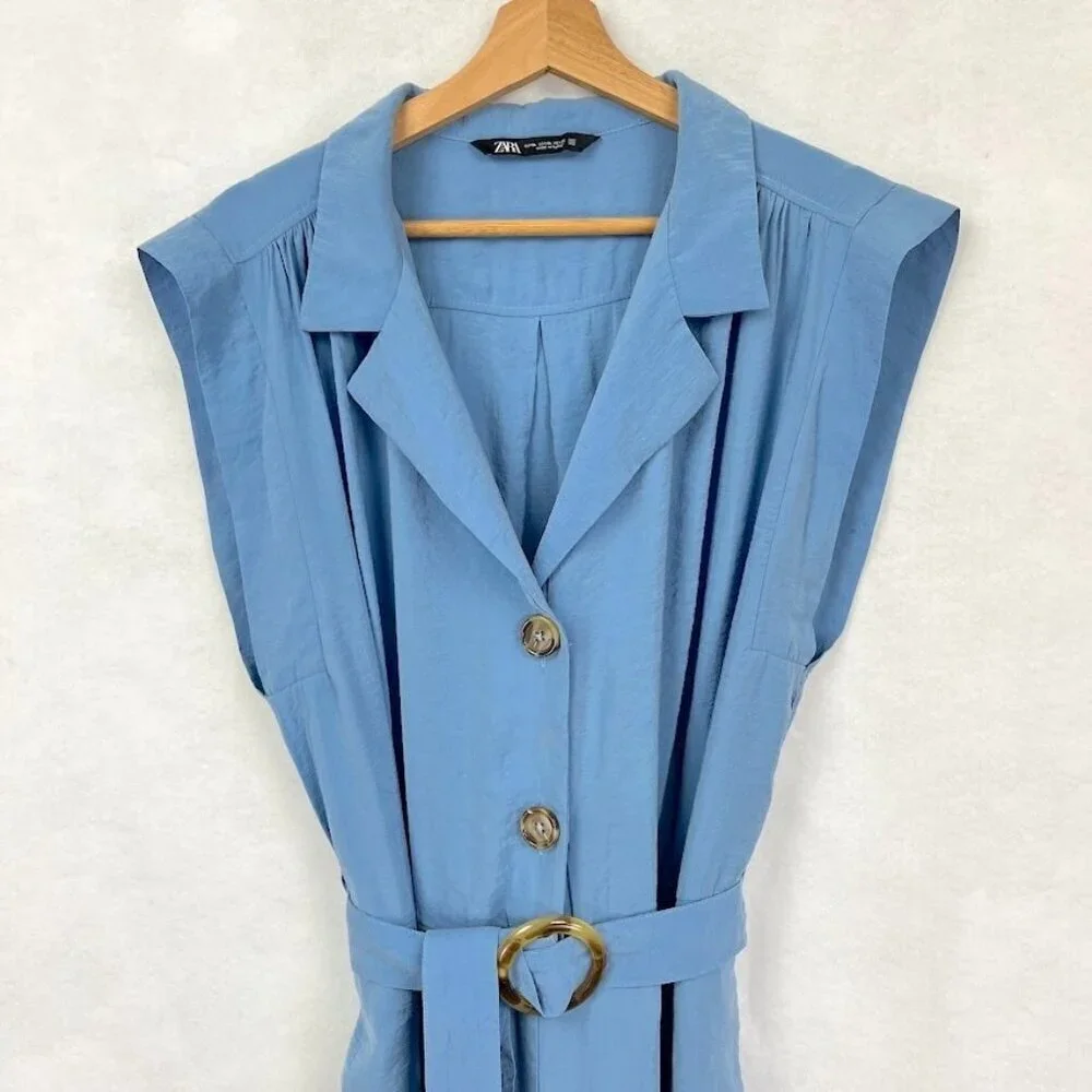 Zara Sleeveless Belted Jumpsuit Stylish Chic Preppy Coastal Boho Classy XL