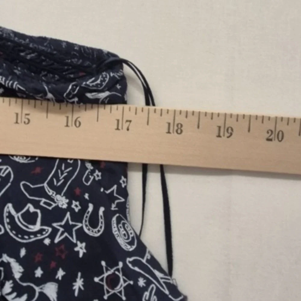Ariat women's XL Howdy Print top 2 tier ruffle western cowgirl boho‎ Cami tank