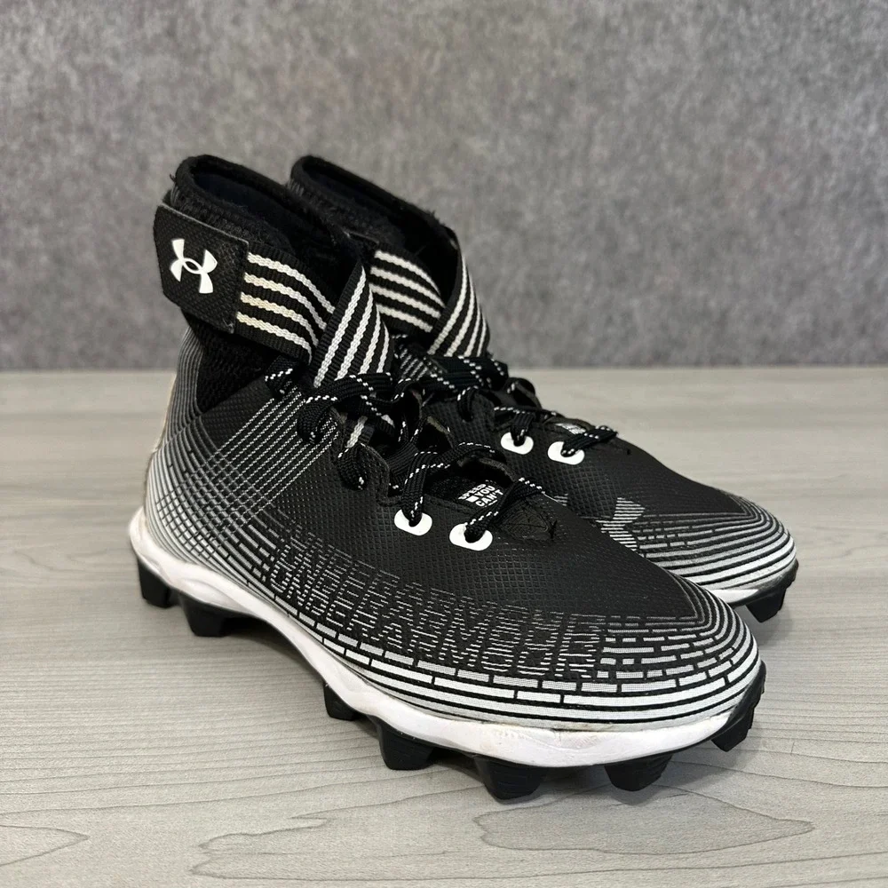 Under Armour Highlight Franchise Football Cleats Kids 4Y Black High Top Strap