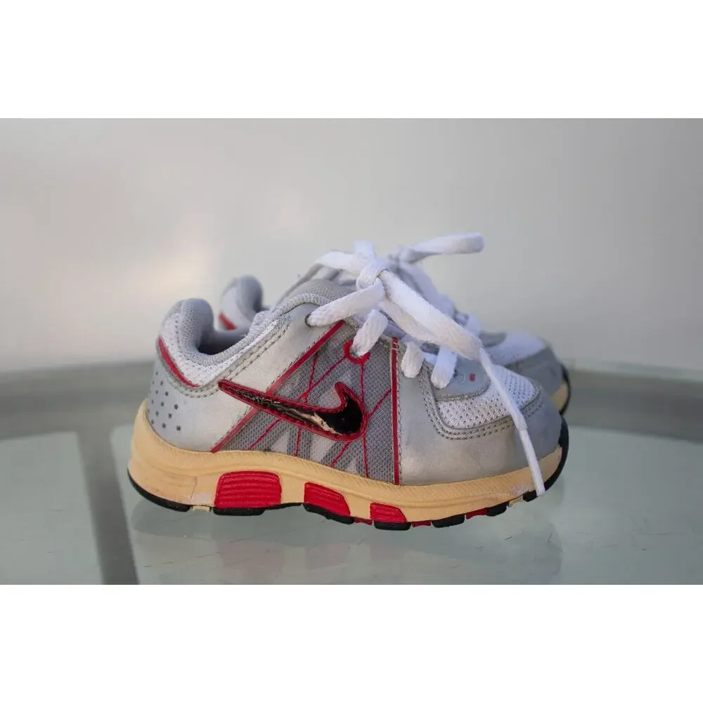 Nike T-Run‎ 5 Running Shoes Grey/Red/Black 443991-100 Toddler Size 5C