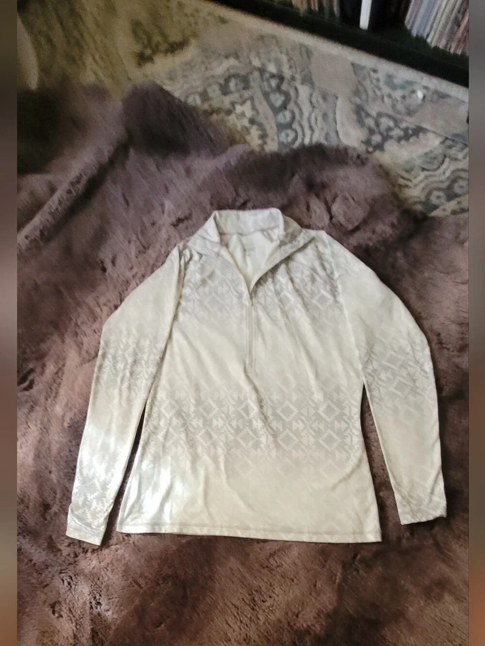 Nike Cream/White Ski Snow Jacket with Subtle Pattern