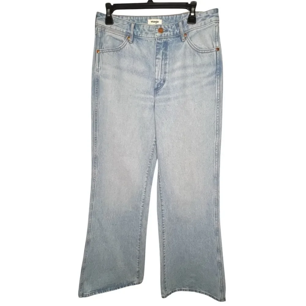 Wrangler Bonnie High Rise Loose Flare Light Wash Women Jeans Sz 28X34 Boho