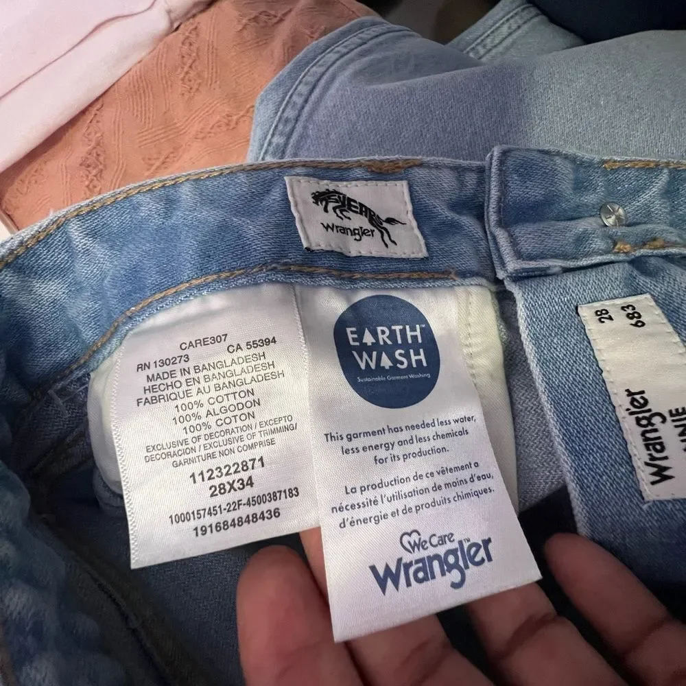 Wrangler Bonnie High Rise Loose Flare Light Wash Women Jeans Sz 28X34 Boho