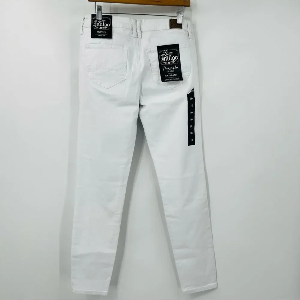 Love Indigo LIFT Push Up Jeans Skinny NON‎ Distressed Classic NO HOLES Size 10