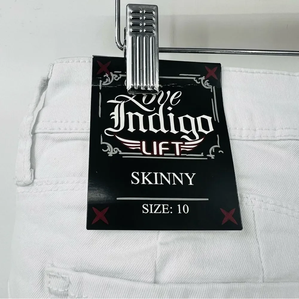 Love Indigo LIFT Push Up Jeans Skinny NON‎ Distressed Classic NO HOLES Size 10