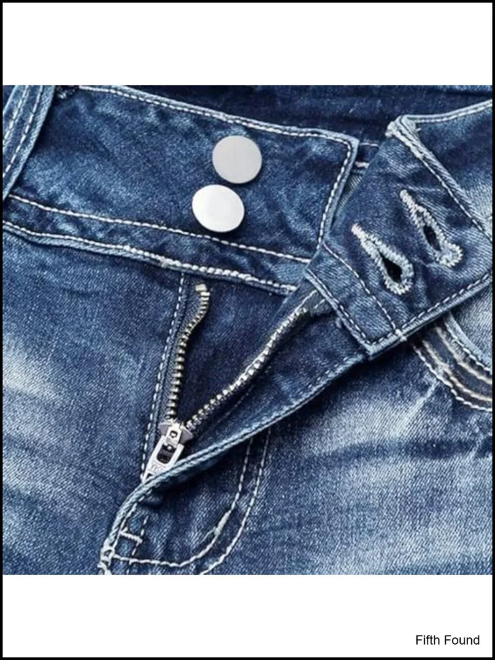 Mid Waisted Bootcut Jeans Stretchy Slim Zip Double Button Flare Denim with