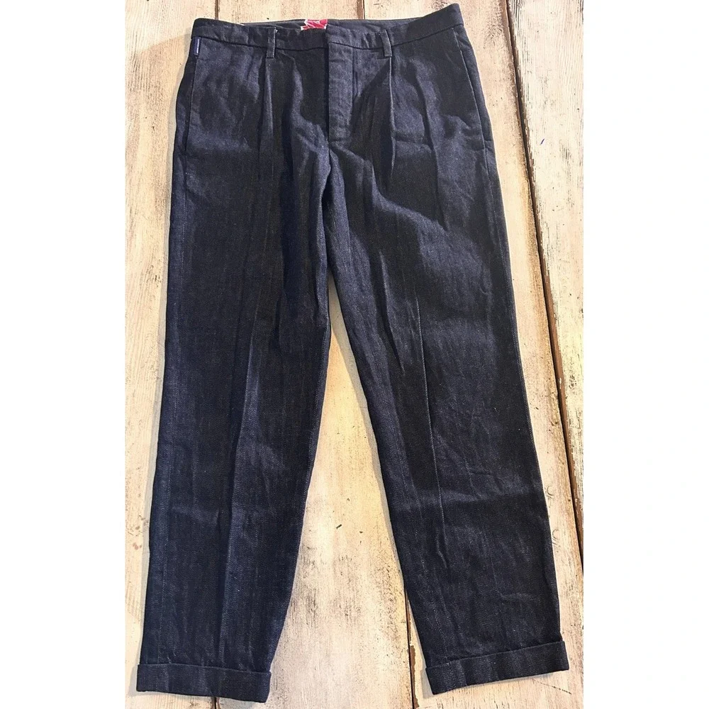 Armani Exchange AX Pleaded Button Fly‎ Fixed Cuff Women's Jeans Sz 31 Authentic