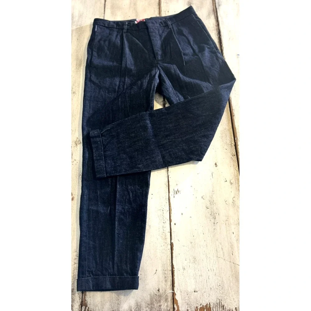 Armani Exchange AX Pleaded Button Fly‎ Fixed Cuff Women's Jeans Sz 31 Authentic