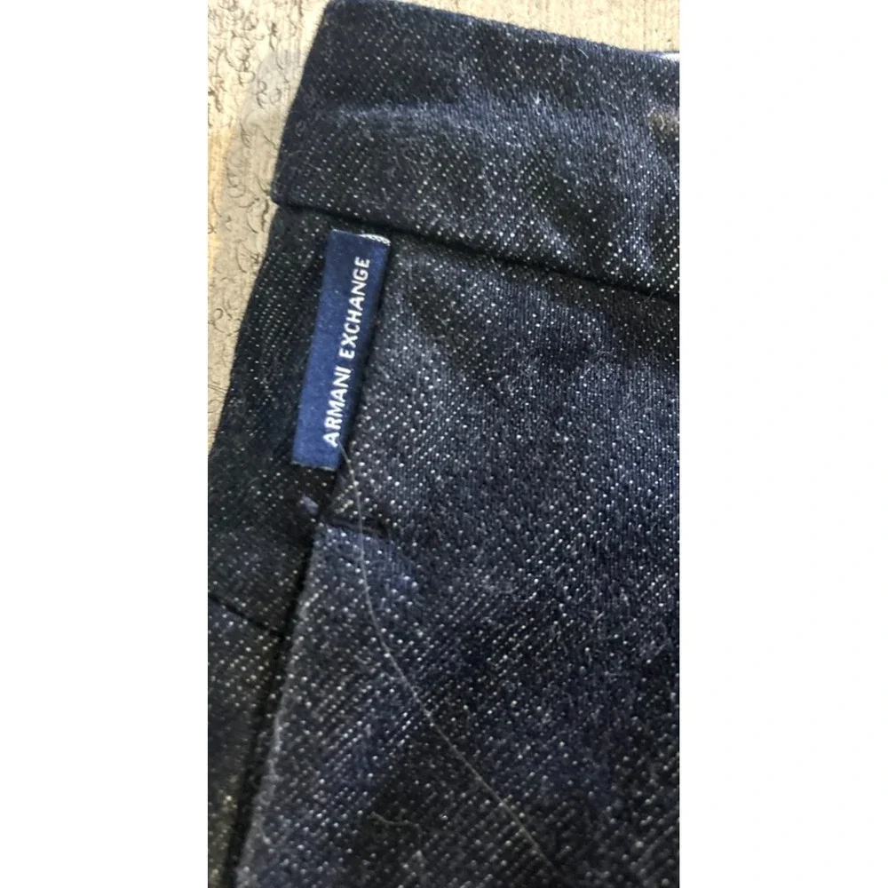 Armani Exchange AX Pleaded Button Fly‎ Fixed Cuff Women's Jeans Sz 31 Authentic
