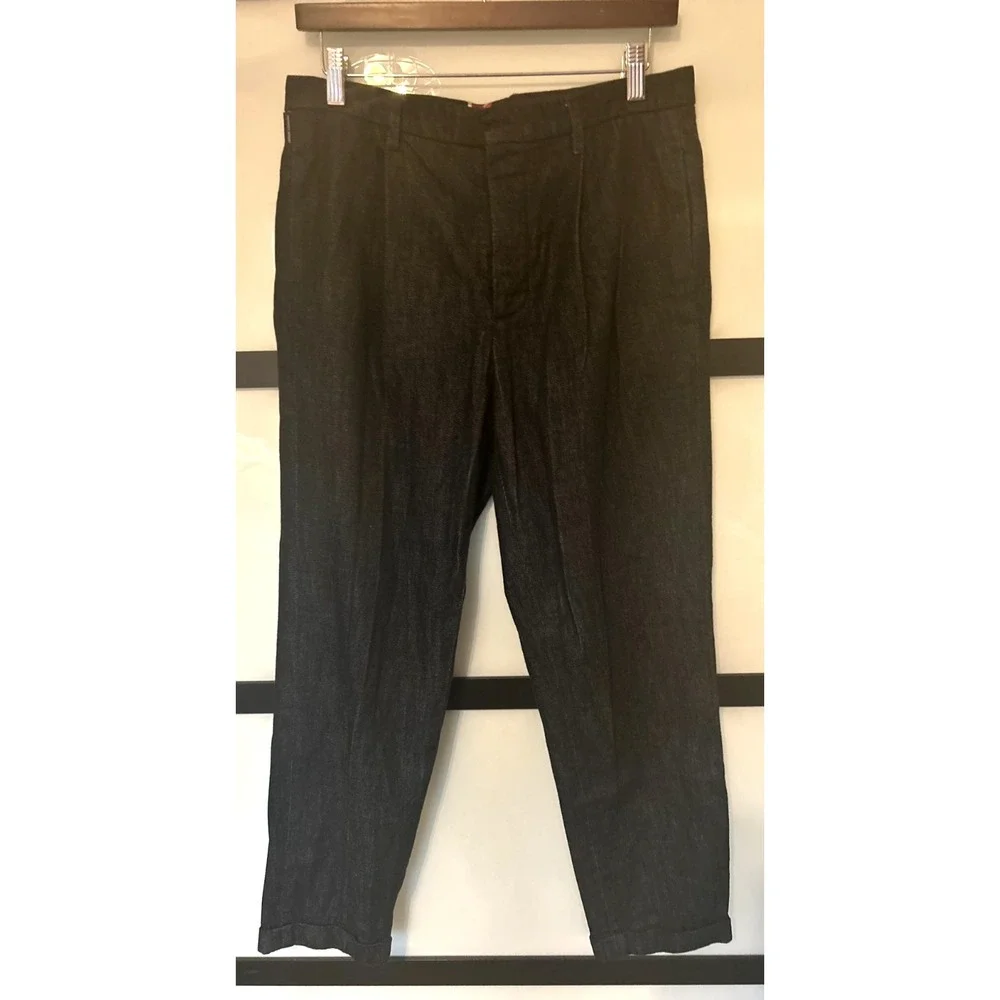 Armani Exchange AX Pleaded Button Fly‎ Fixed Cuff Women's Jeans Sz 31 Authentic
