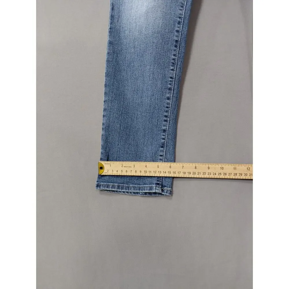 LEVI STRAUSS SIGNATURE Blue Straight Stretch Jeans Women Slim Denim Size 12