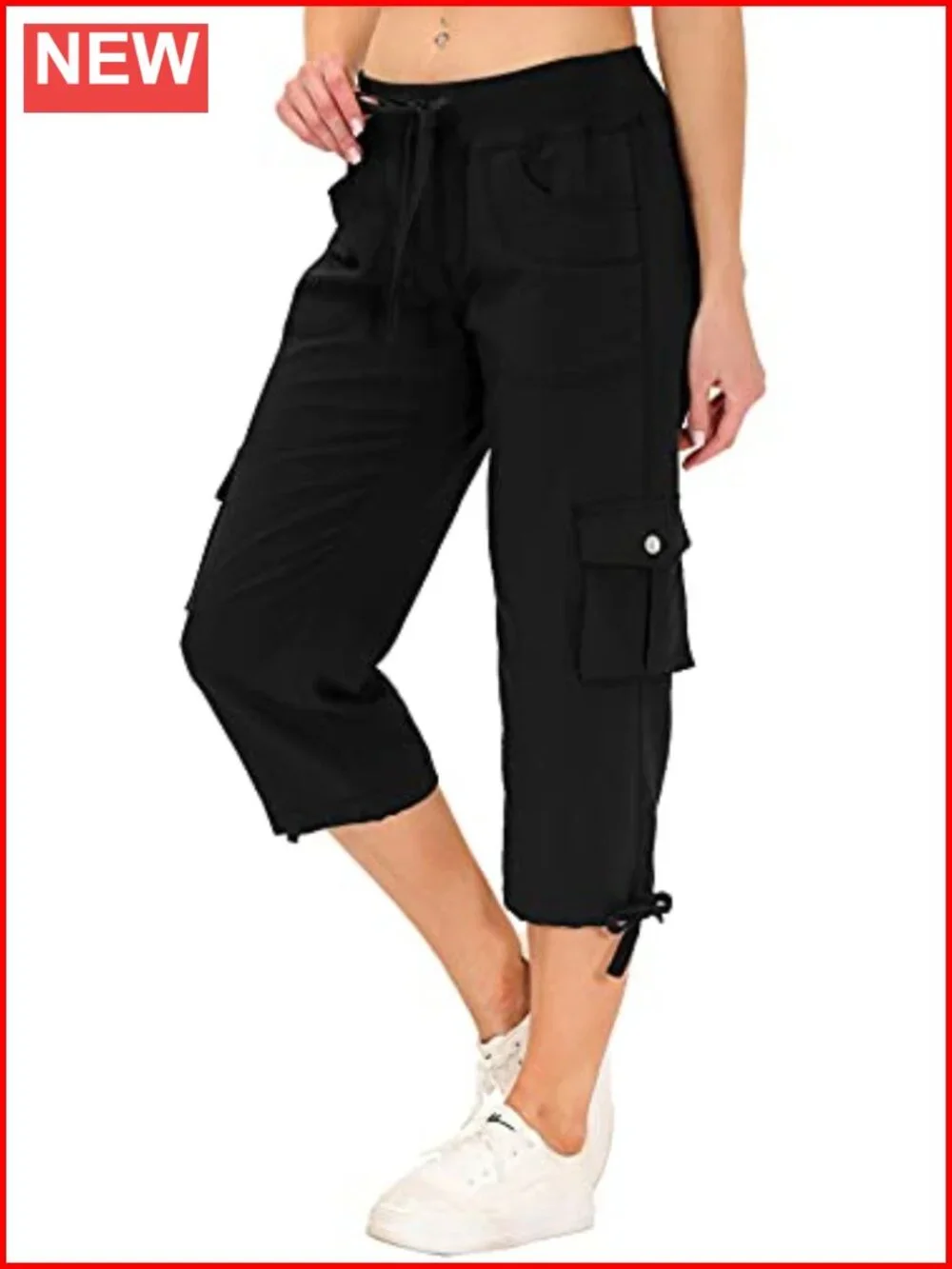 Lightweight Quick Dry Cargo Capris Hiking Pants with Pockets