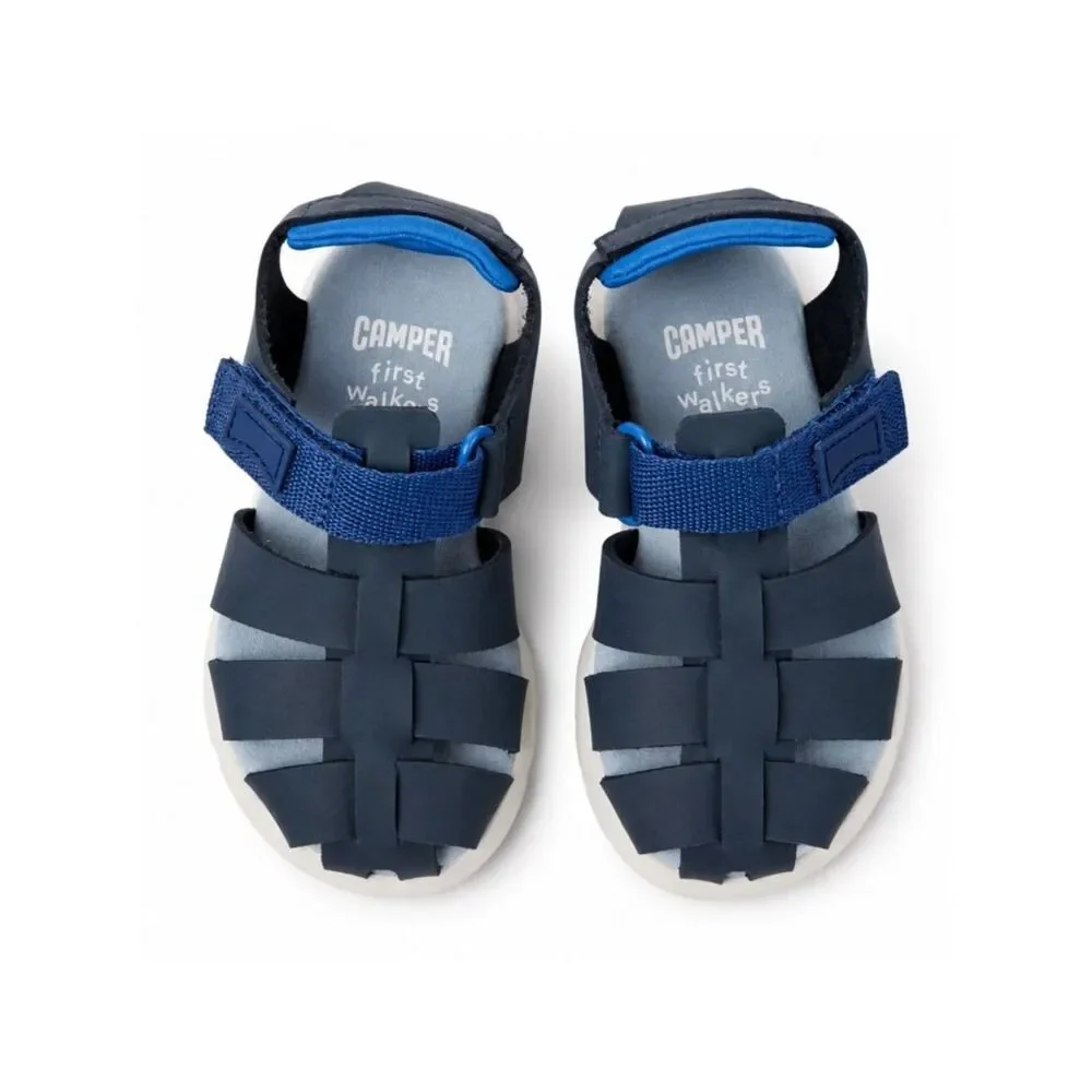 Camper Oruga Toddler Fisherman Sandal EU 21 US 5 Dark Blue Leather First Walkers