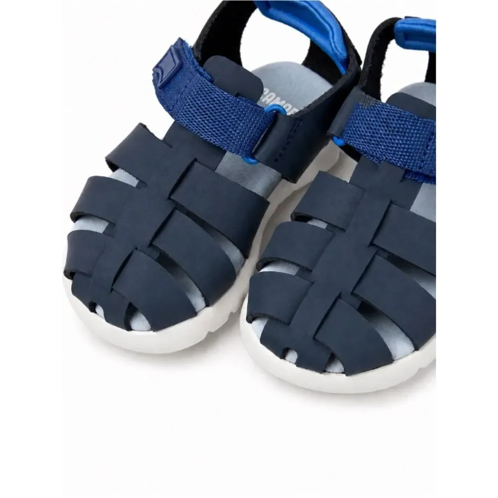 Camper Oruga Toddler Fisherman Sandal EU 21 US 5 Dark Blue Leather First Walkers