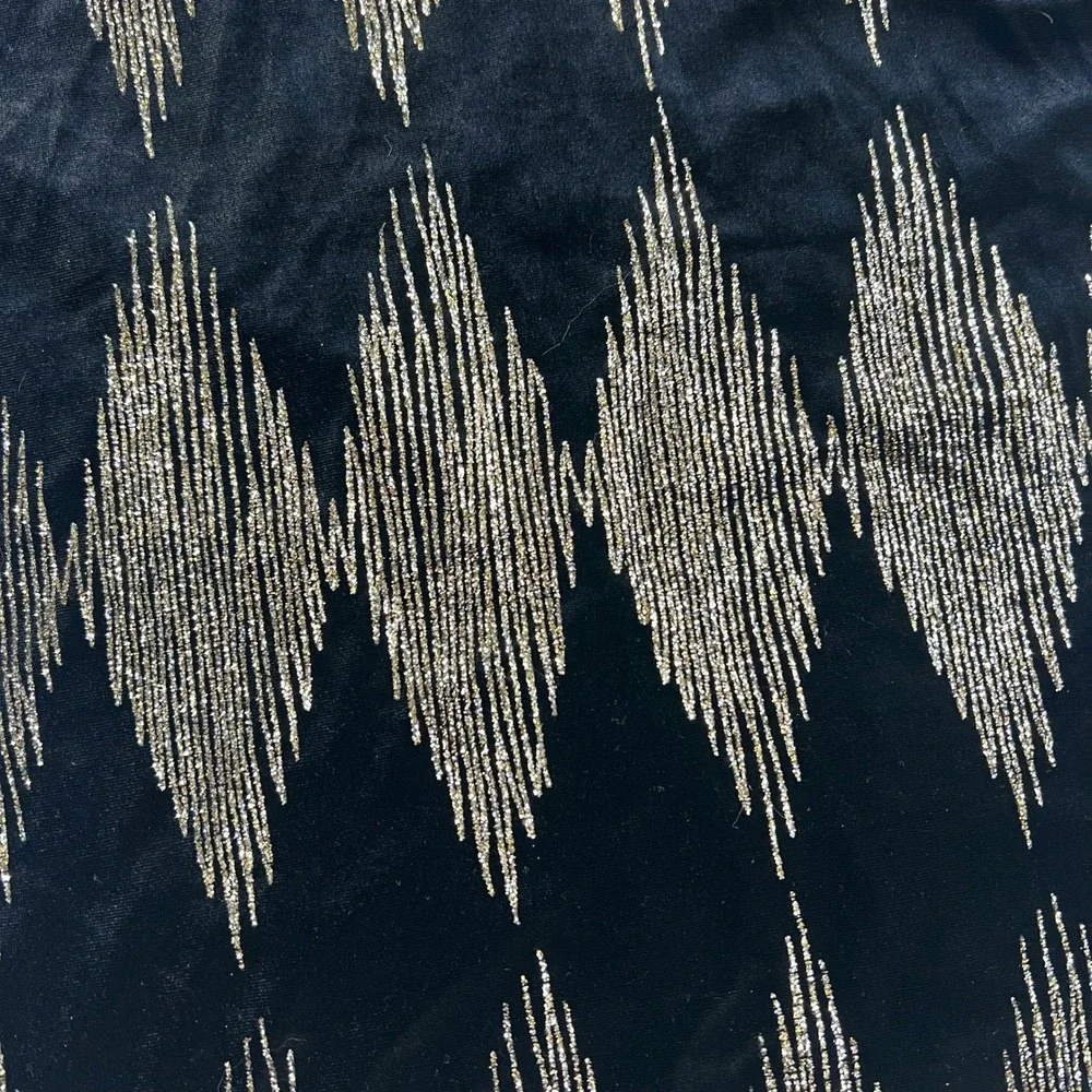 Vintage Fashion Bug Velvet Shimmer Diamond Pattern Top