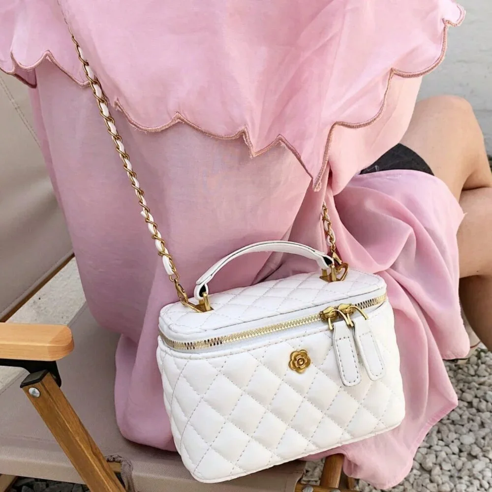 White Casual Women's Minimalist Shoulder & Crossbody Handbag