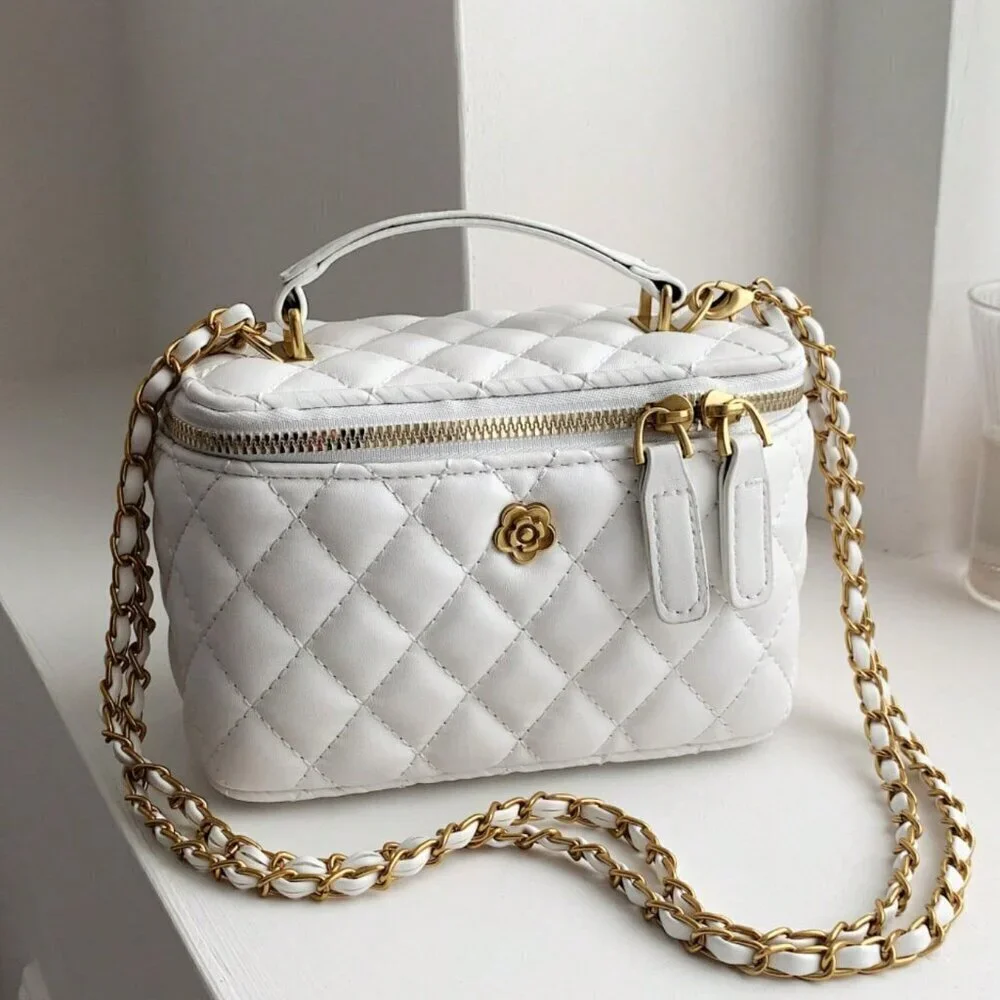 White Casual Women's Minimalist Shoulder & Crossbody Handbag