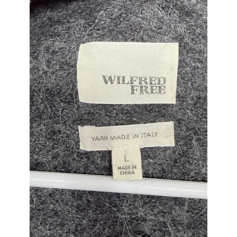 Wilfred Free Alpaca‎ Wool Blend Open Front Cardigan Gray Longline Sweater L
