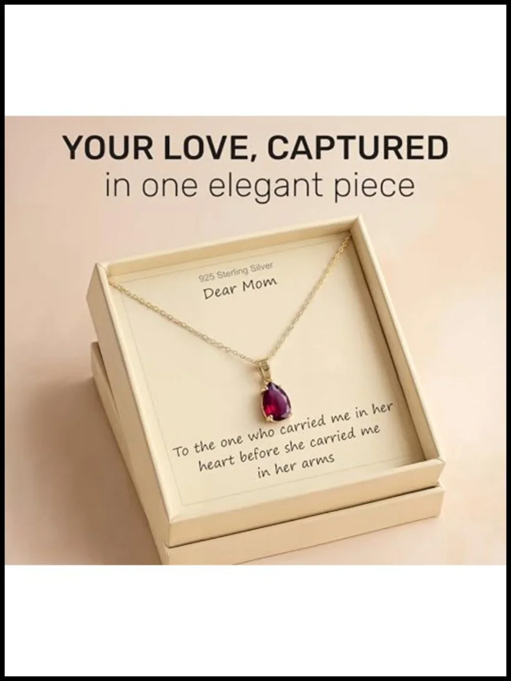 Gold Plated Sterling Silver Pendant Necklace for Women Mom Jewelry Gift