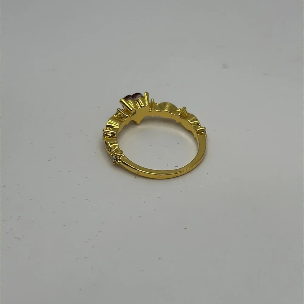 3/$25, Heart Ring Size 7 Faux Ruby and Hold Tone