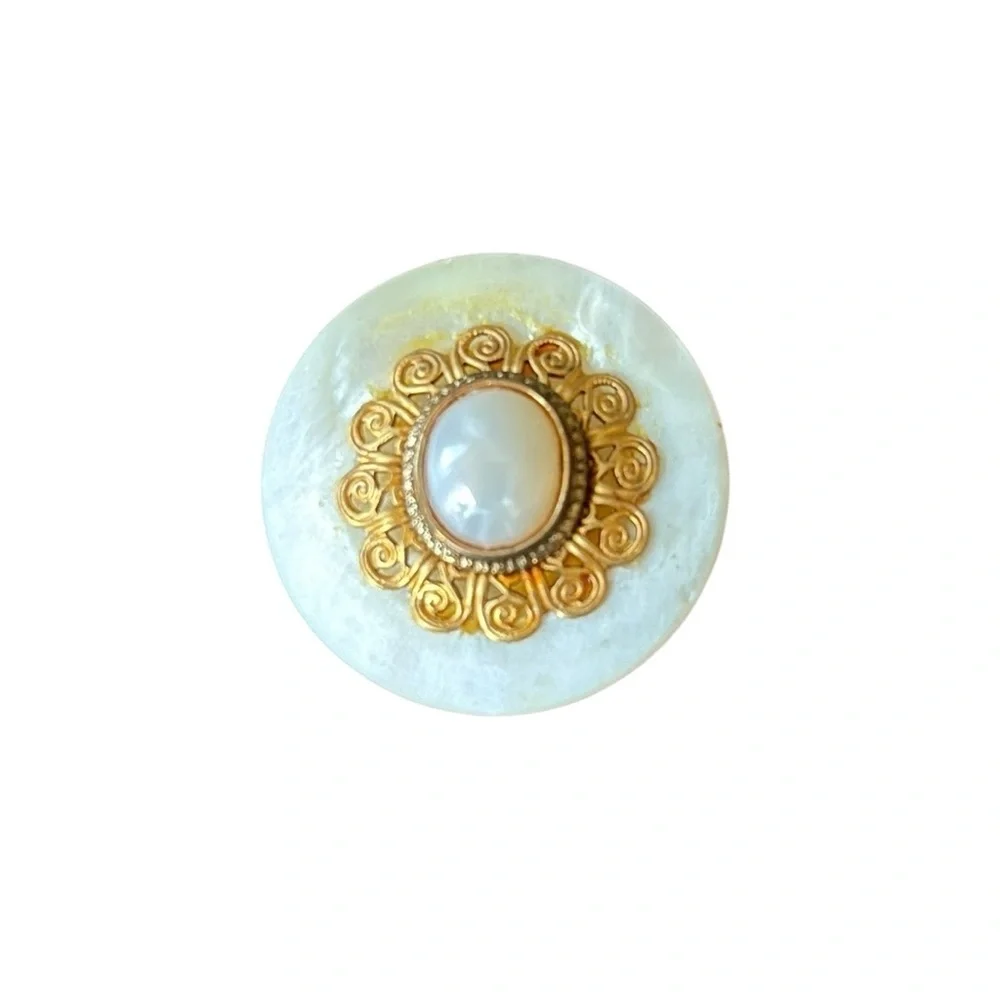 Antique Button Pins Embellished Brooches‎ (2)