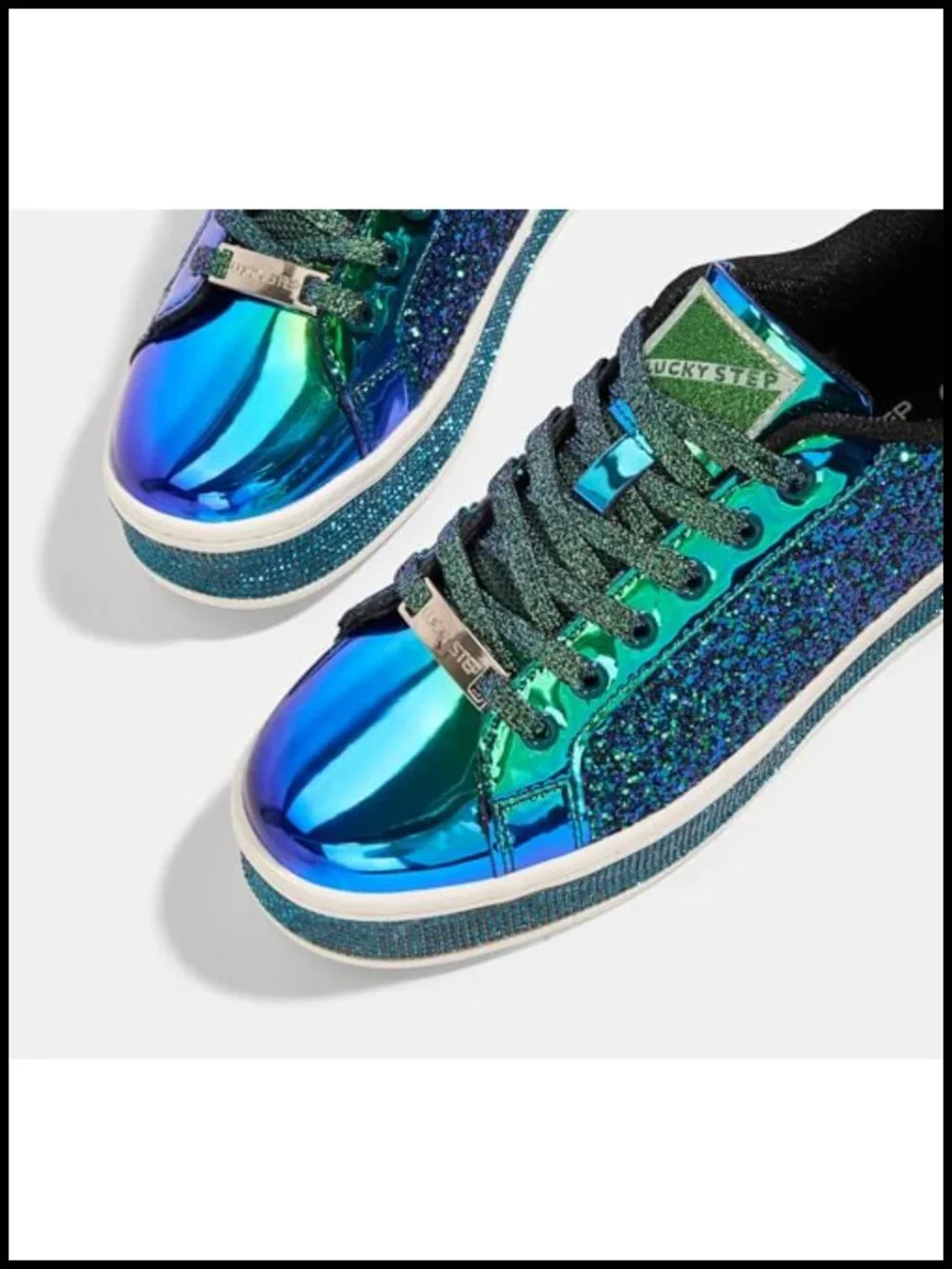 Women's Platform Glitter Sneakers Sparkly Bling Dressy Walking Shoes