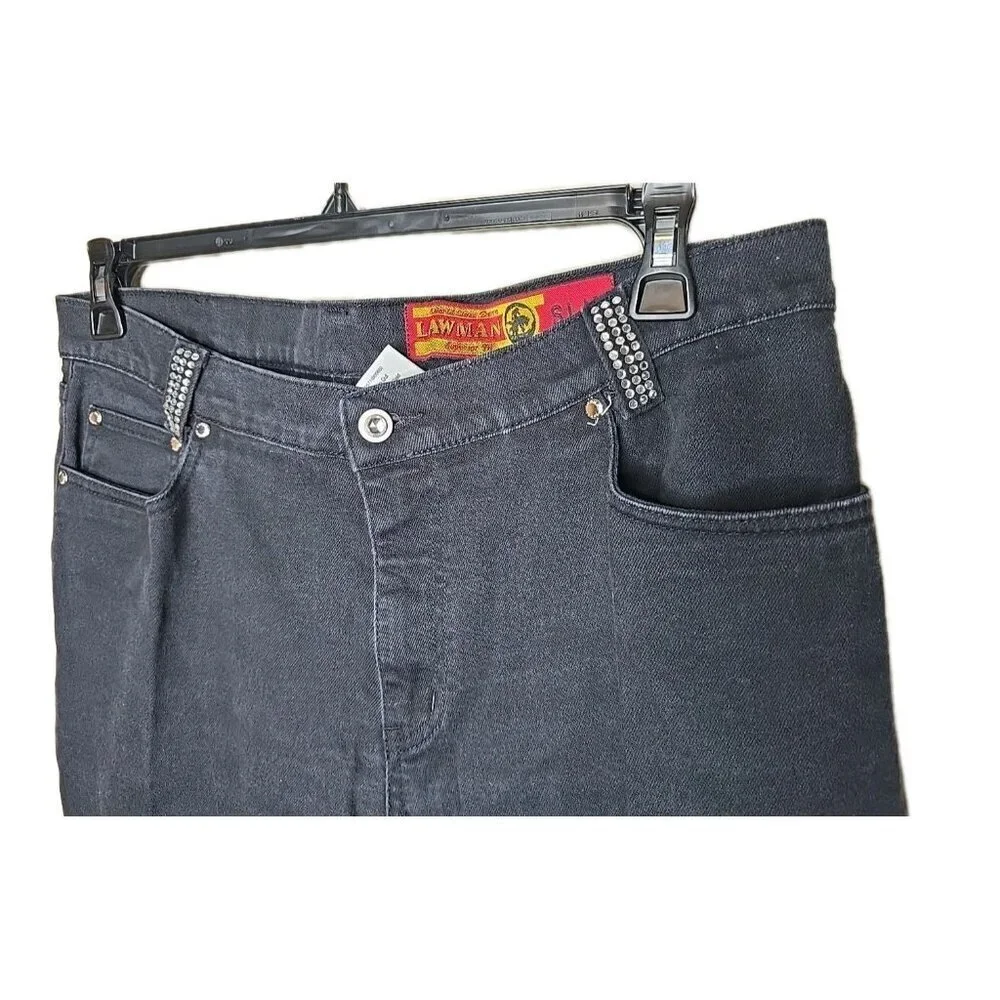 Lawman Western Women's Size 15 Superior 941 Slim Fit Black Denim Jeans t2