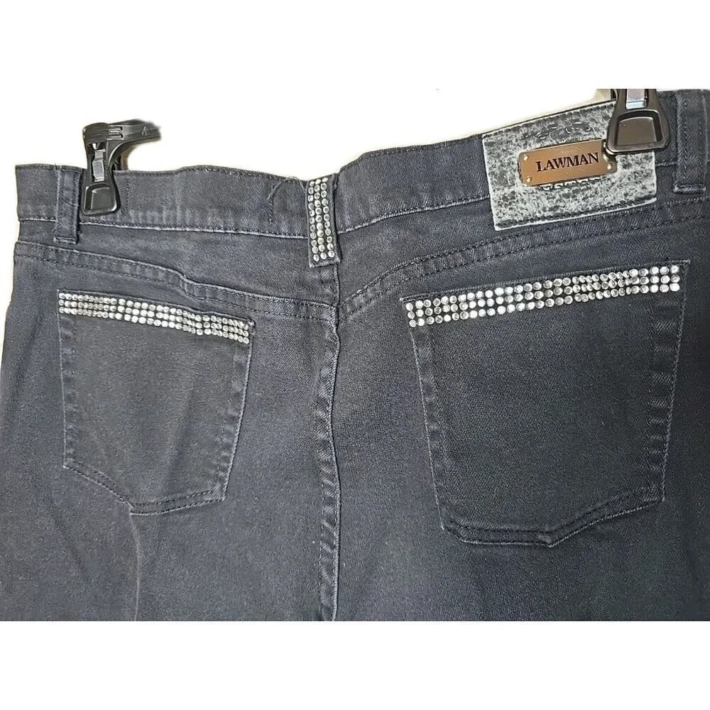 Lawman Western Women's Size 15 Superior 941 Slim Fit Black Denim Jeans t2