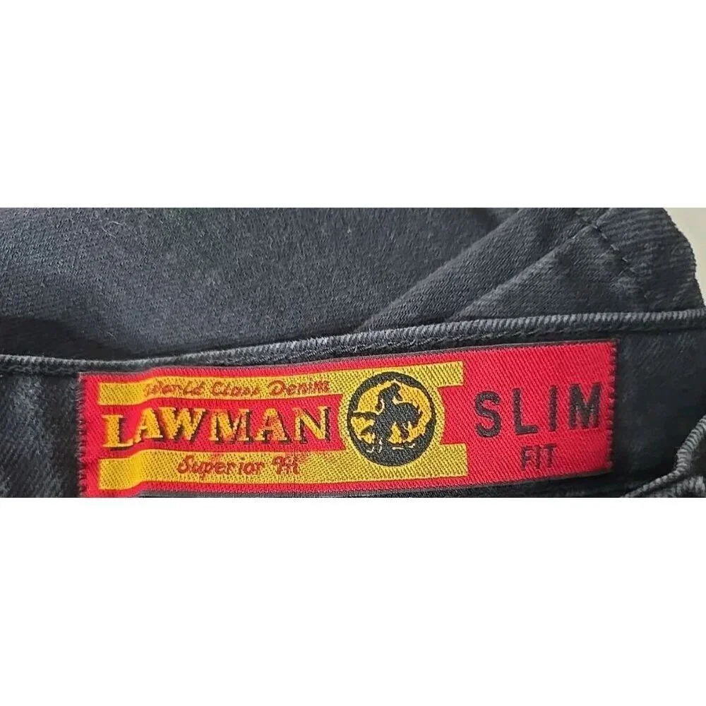 Lawman Western Women's Size 15 Superior 941 Slim Fit Black Denim Jeans t2