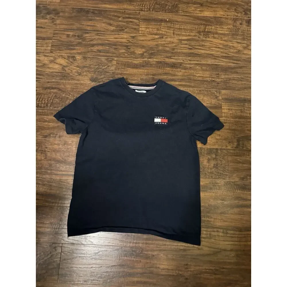 Tommy Jeans T-Shirt Blue Cotton Heavyweight Logo Sz: medium
