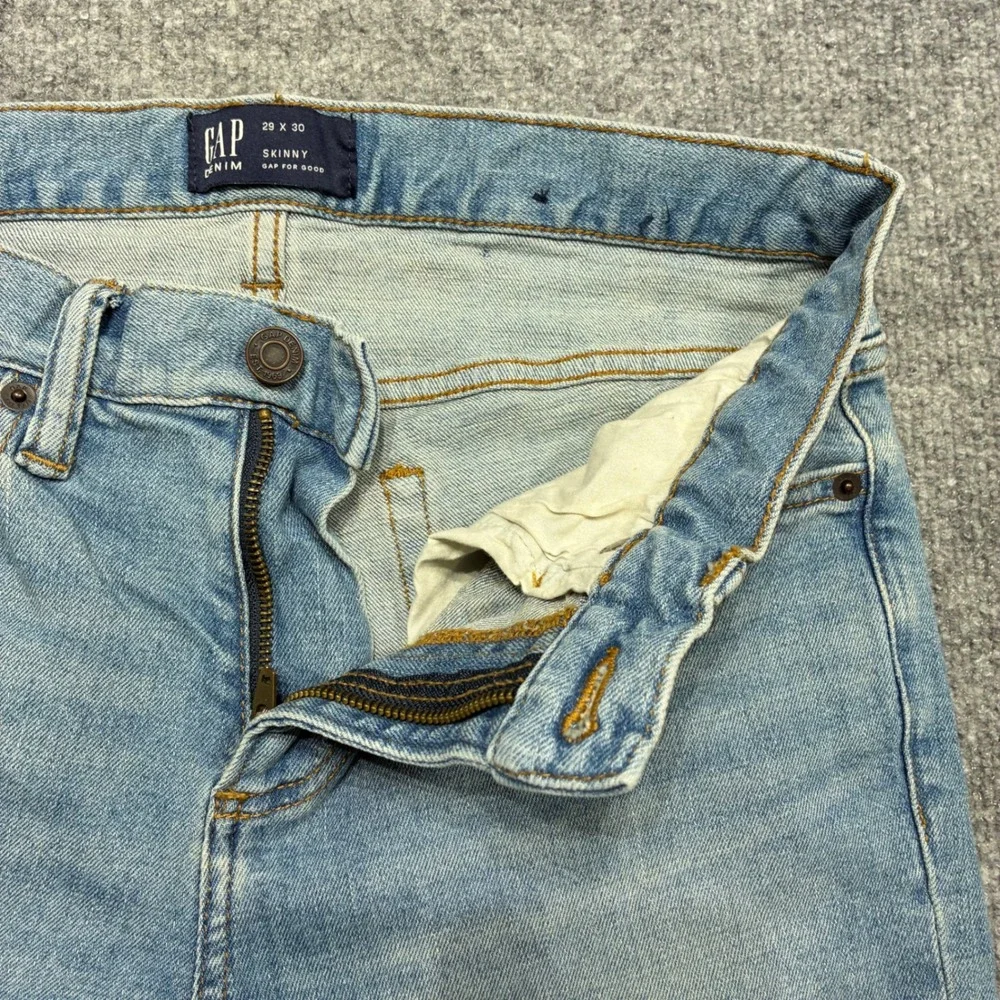 GAP Denim Skinny Jeans Light Wash Ripped‎ Men Size 29x30