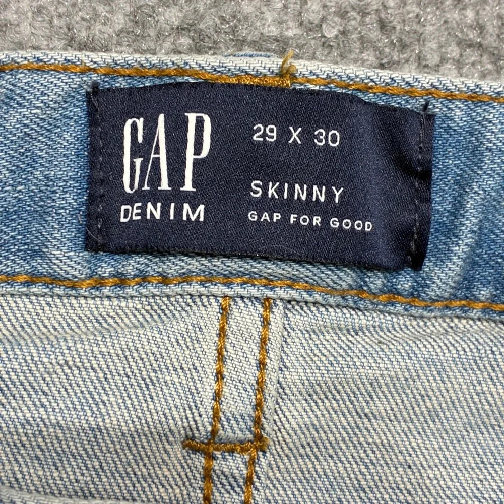 GAP Denim Skinny Jeans Light Wash Ripped‎ Men Size 29x30