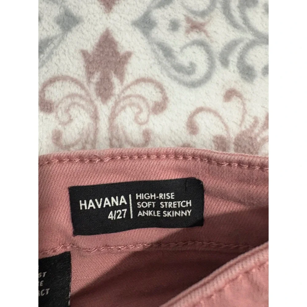 Buffalo David Bitton Havana High Rise Ankle Skinny Jeans Pink 4/27 Soft Stretch