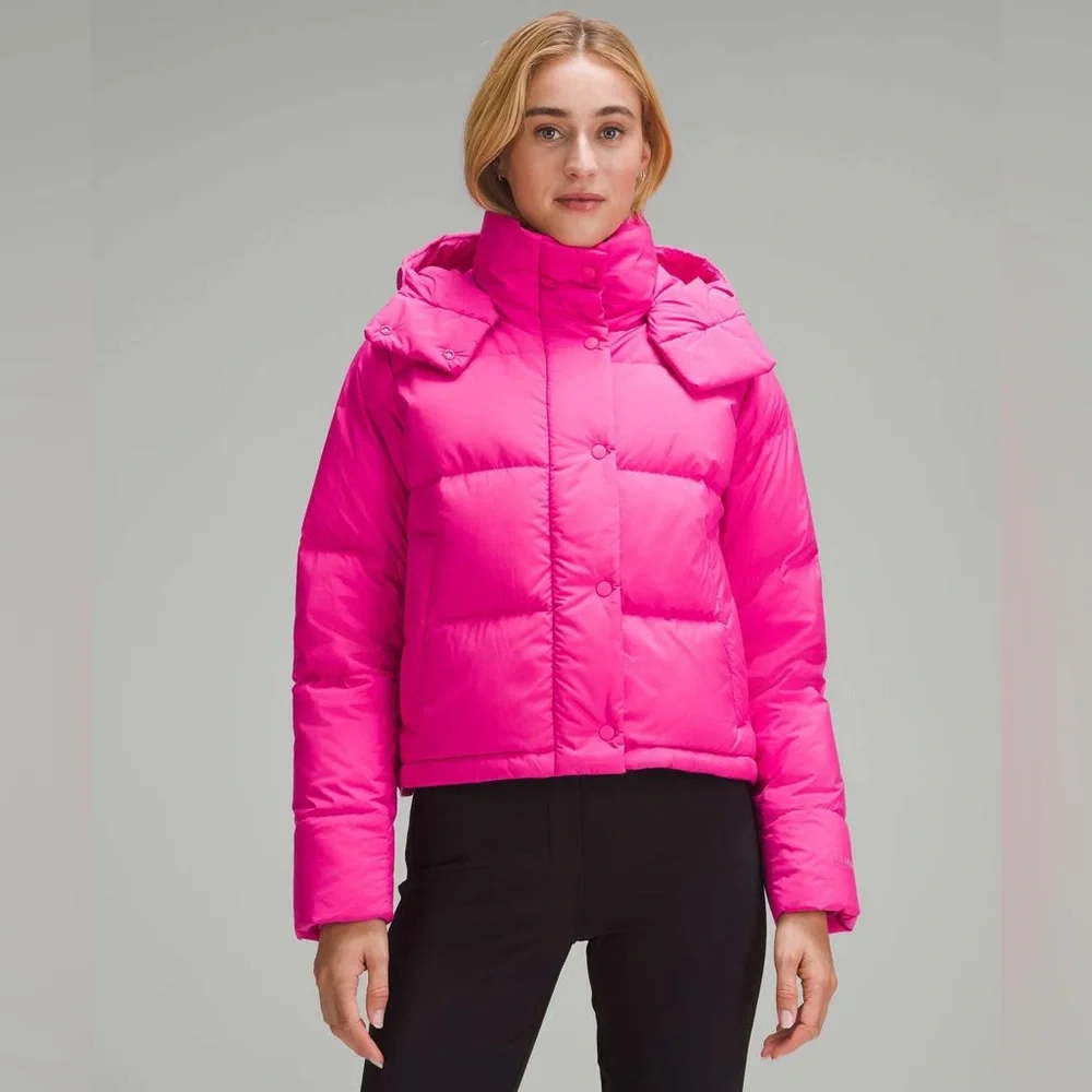 NWT ✨ RARE Lululemon Wunder Puff Cropped Jacket Sonic Pink Size 10‎